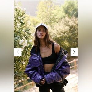 Free People Vagabond Fleece Bomber Coat Color: Royal Purple XS NWT